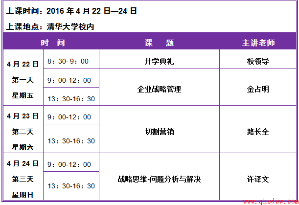 清华大学国际化工商管理总裁班4月份新班-开课通知